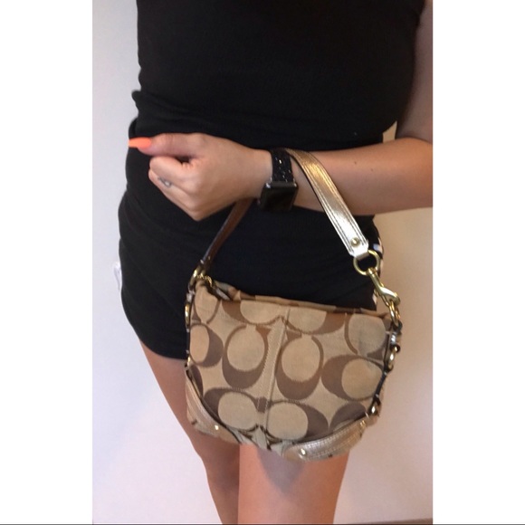 Coach Handbags - Vintage Coach Monogram Tan Convertible Mini Bag